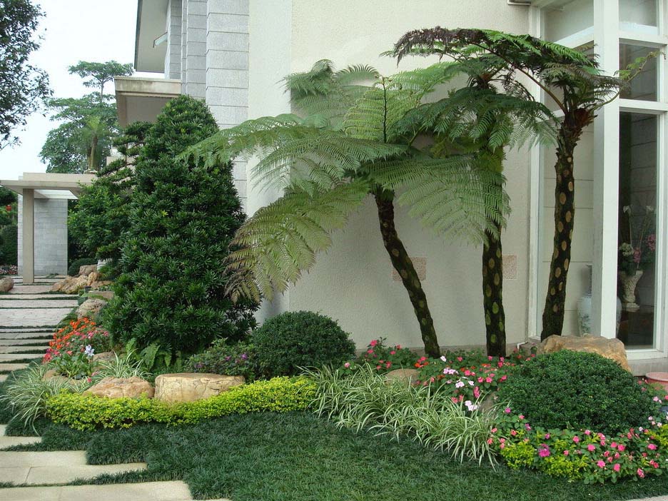 别墅转角植物设计